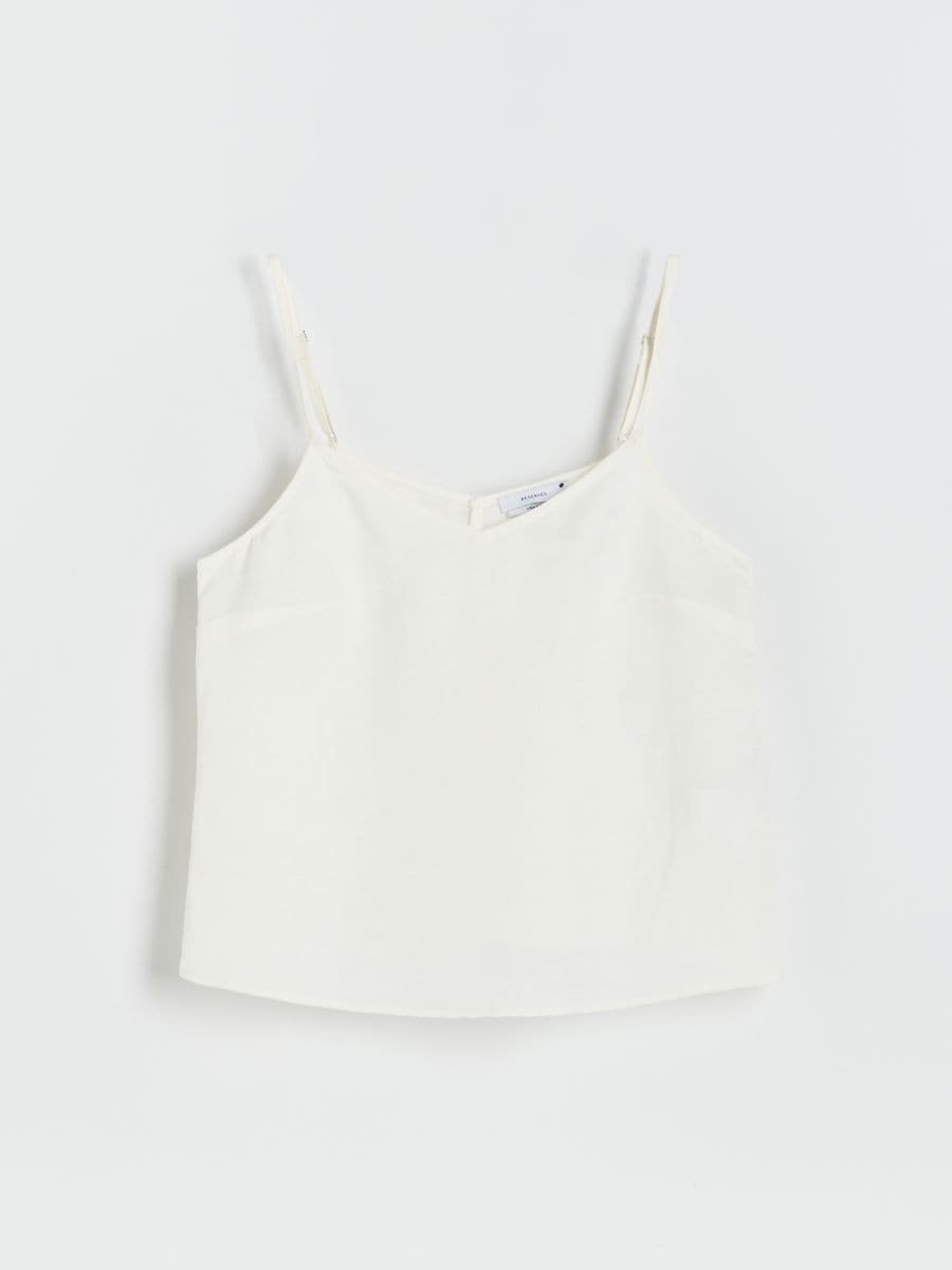 Linen blend top - white - RESERVED - 4