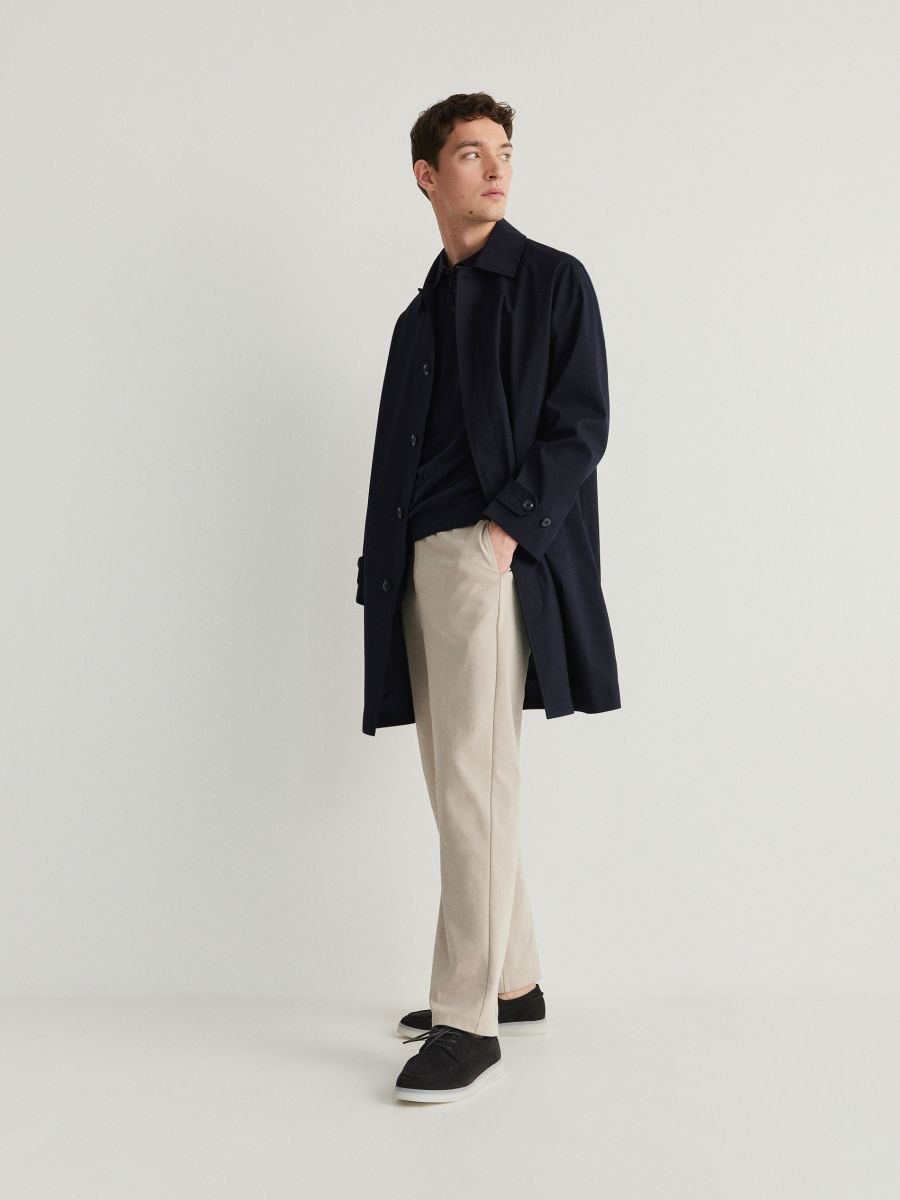 Coat with viscose blend - navy - RESERVED