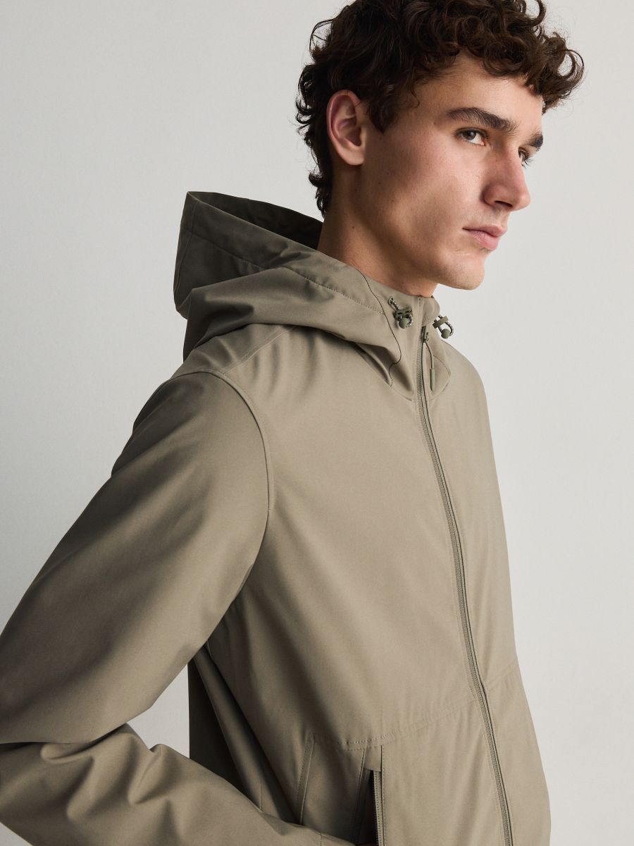 Plain hooded jacket - light green - RESERVED