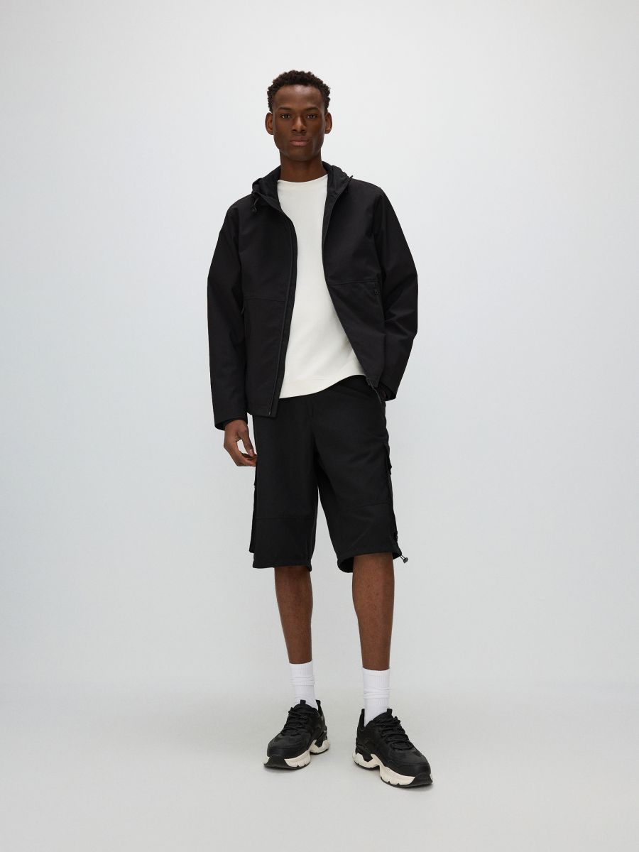 Plain hooded jacket - black - RESERVED