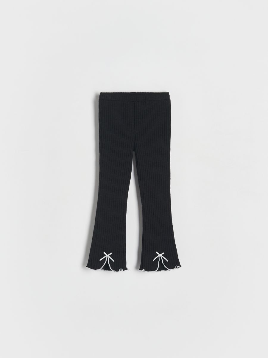 Rib knit trousers with splits - black - RESERVED - 3