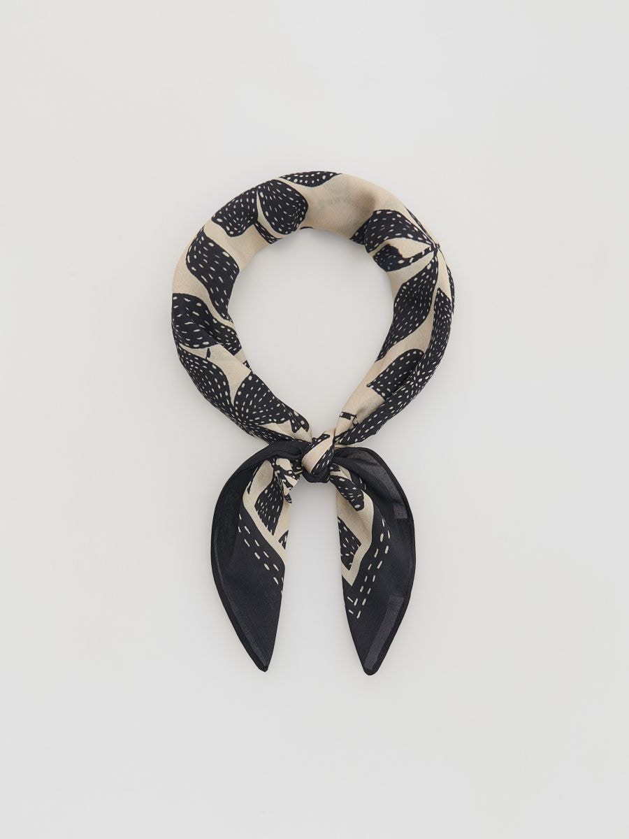 Patterned neckerchief - black - RESERVED