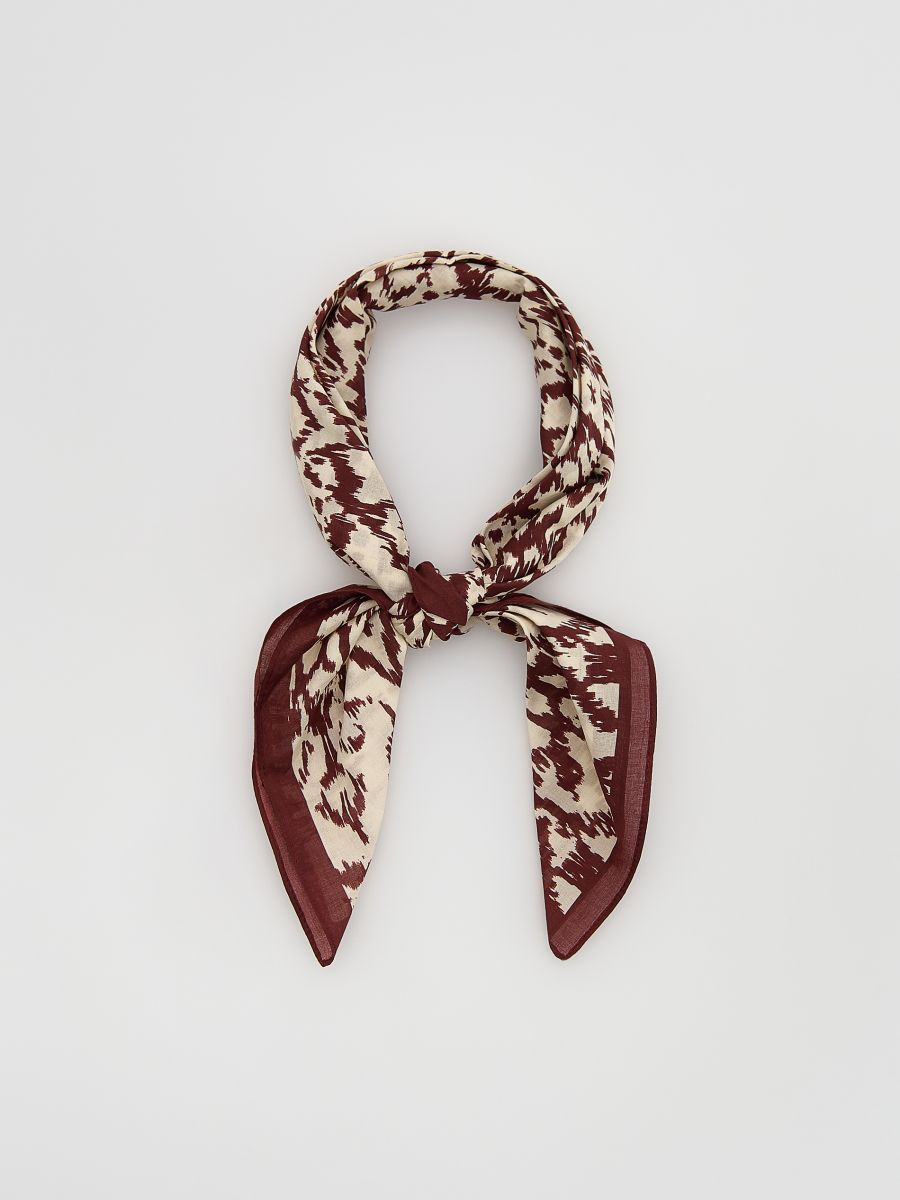 Patterned neckerchief - coffee - RESERVED
