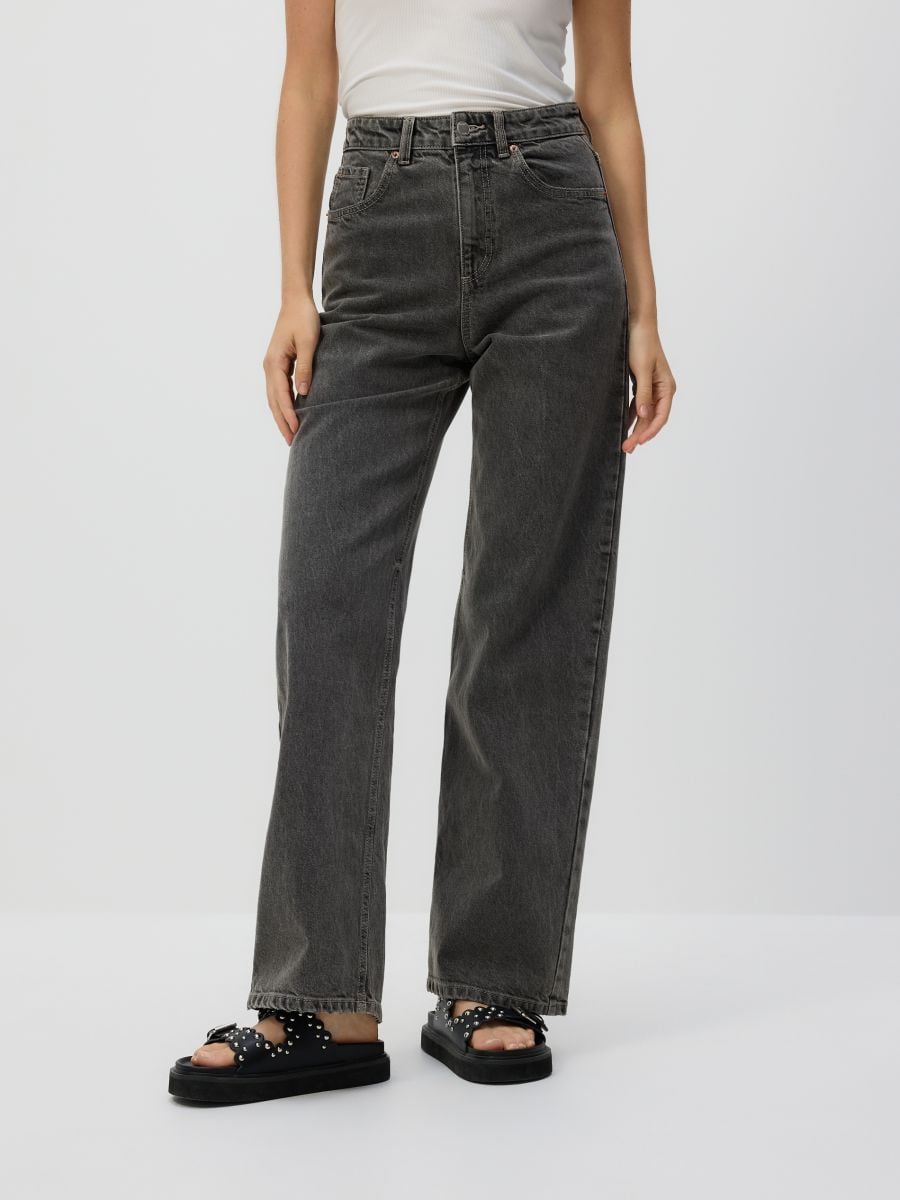 Wide leg jeans - grey - RESERVED