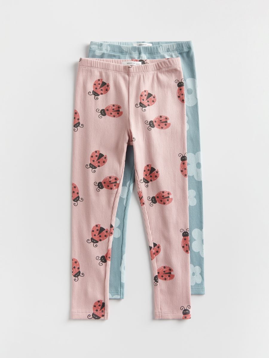 Leggings mit hohem Baumwollanteil, 2er-Pack - dunkeltürkis - RESERVED - 3