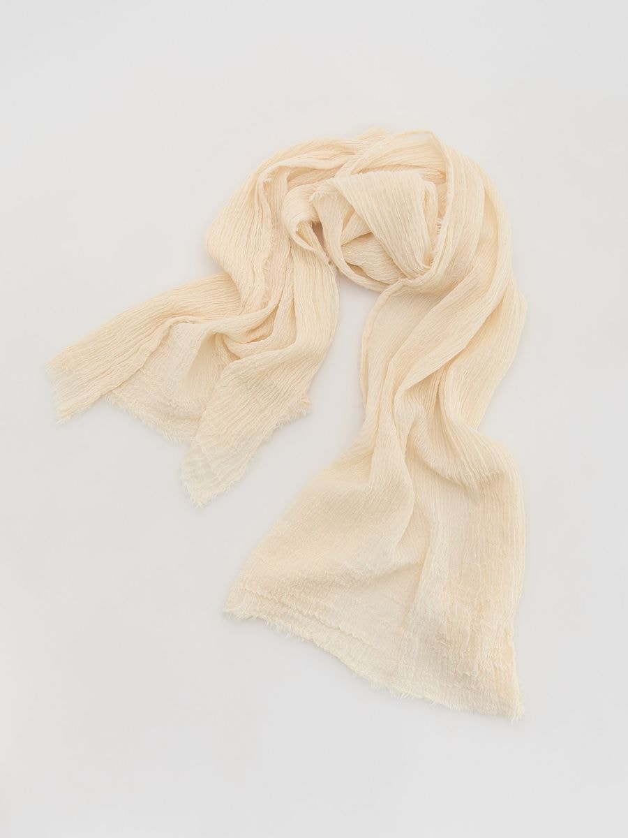 Linen scarf - cream - RESERVED - 2