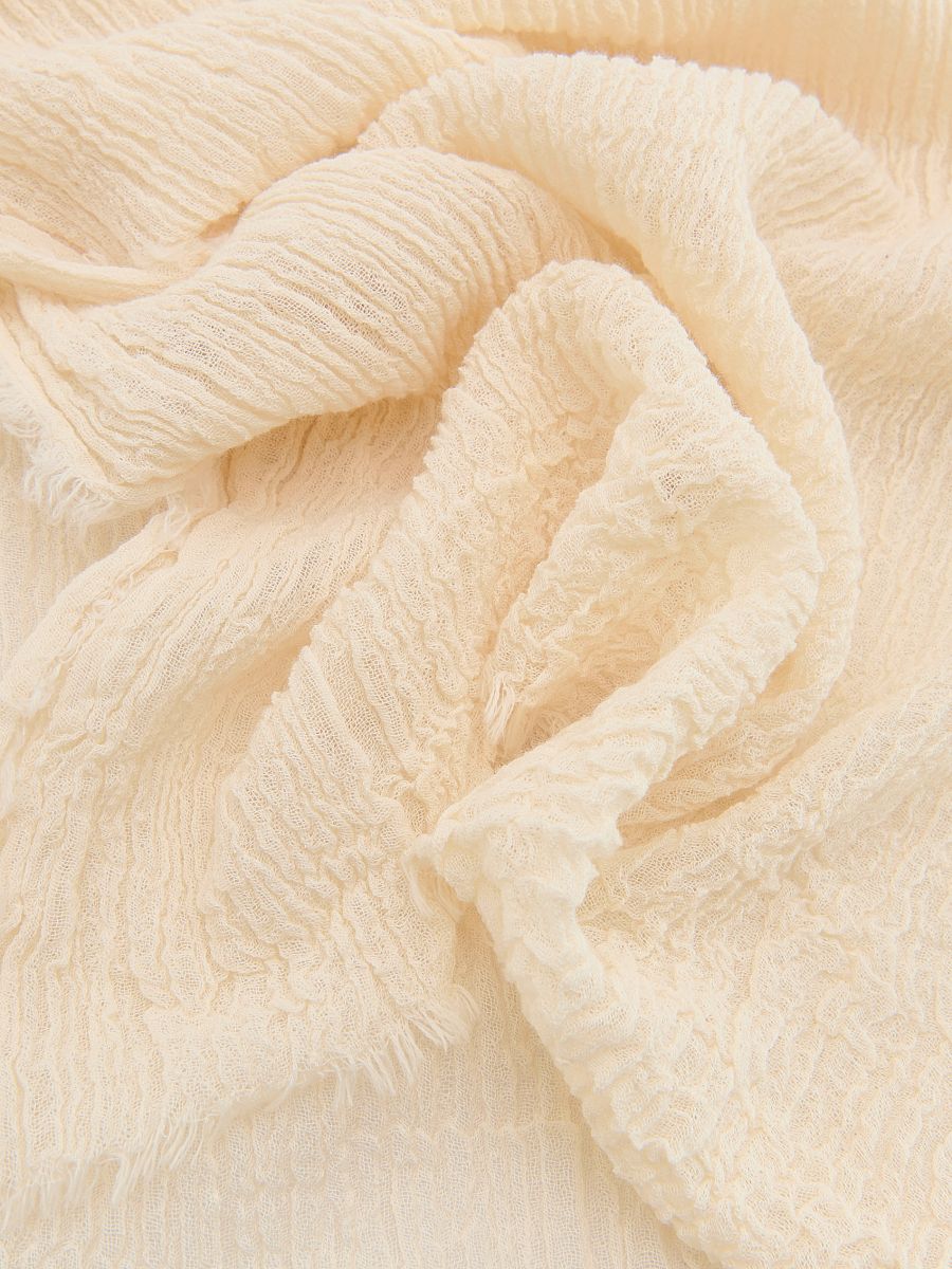 Linen scarf - cream - RESERVED - 3