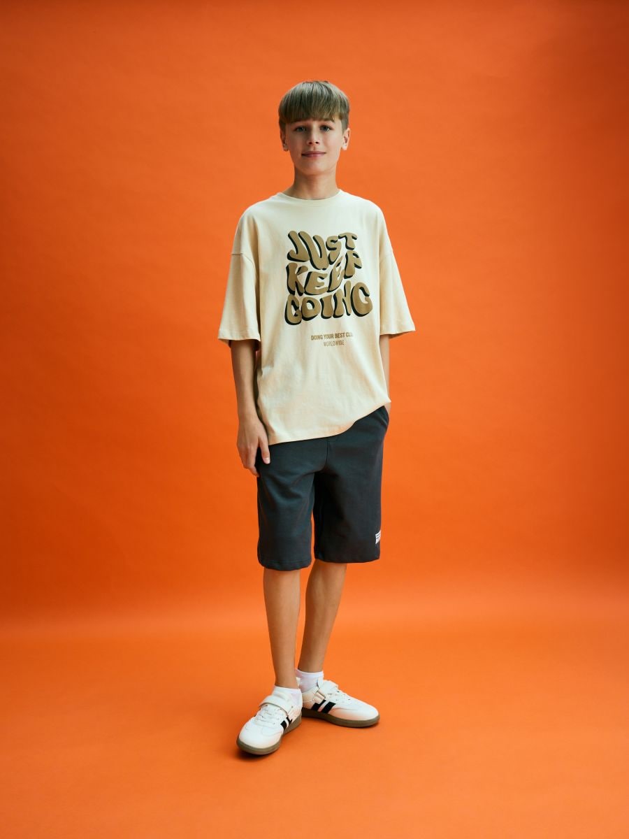 T-shirt with print - beige - RESERVED - 3