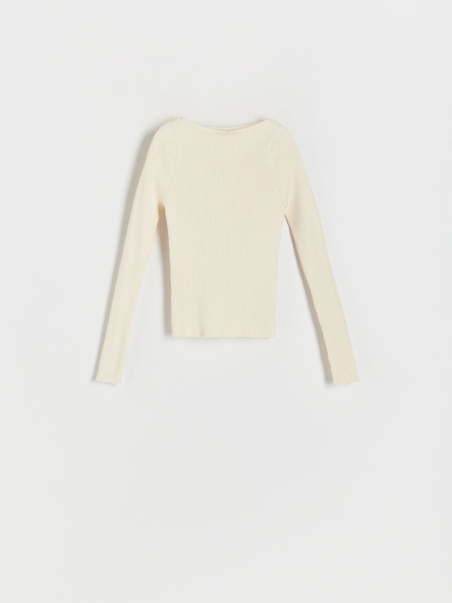 Pullover mit U-Boot-Ausschnitt - beige - RESERVED - 4
