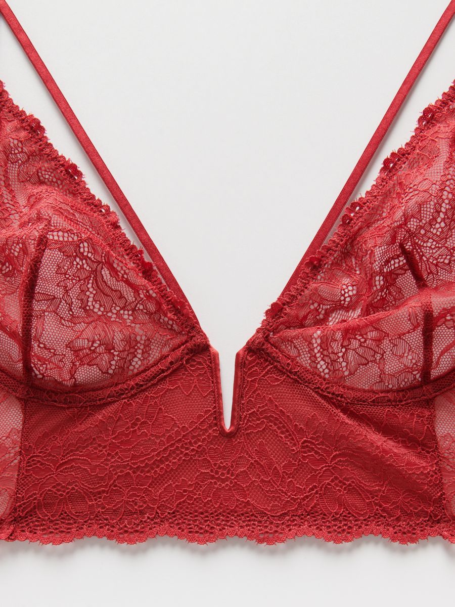 Corsagen-BH mit Spitze - rot - RESERVED - 4