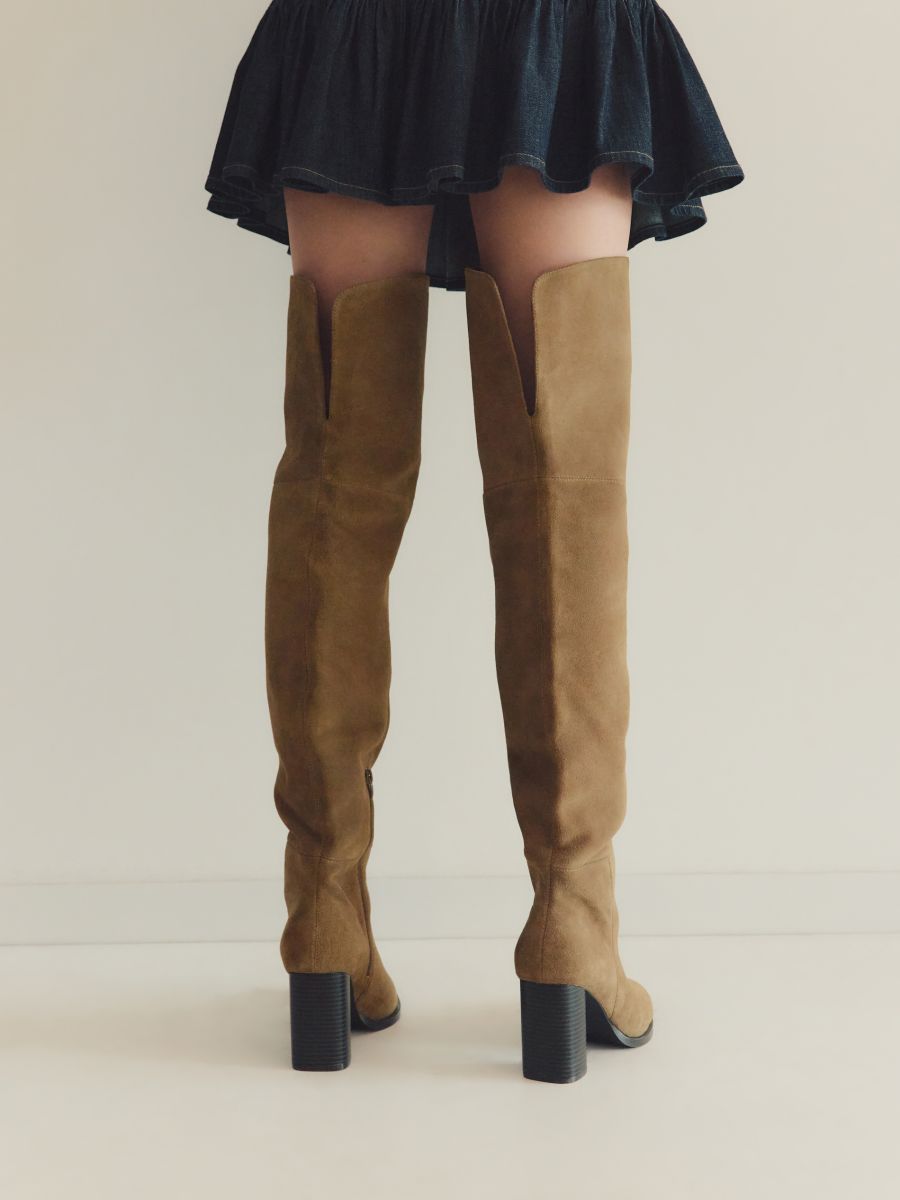 Bottes hautes en daim - Beige - RESERVED - 3