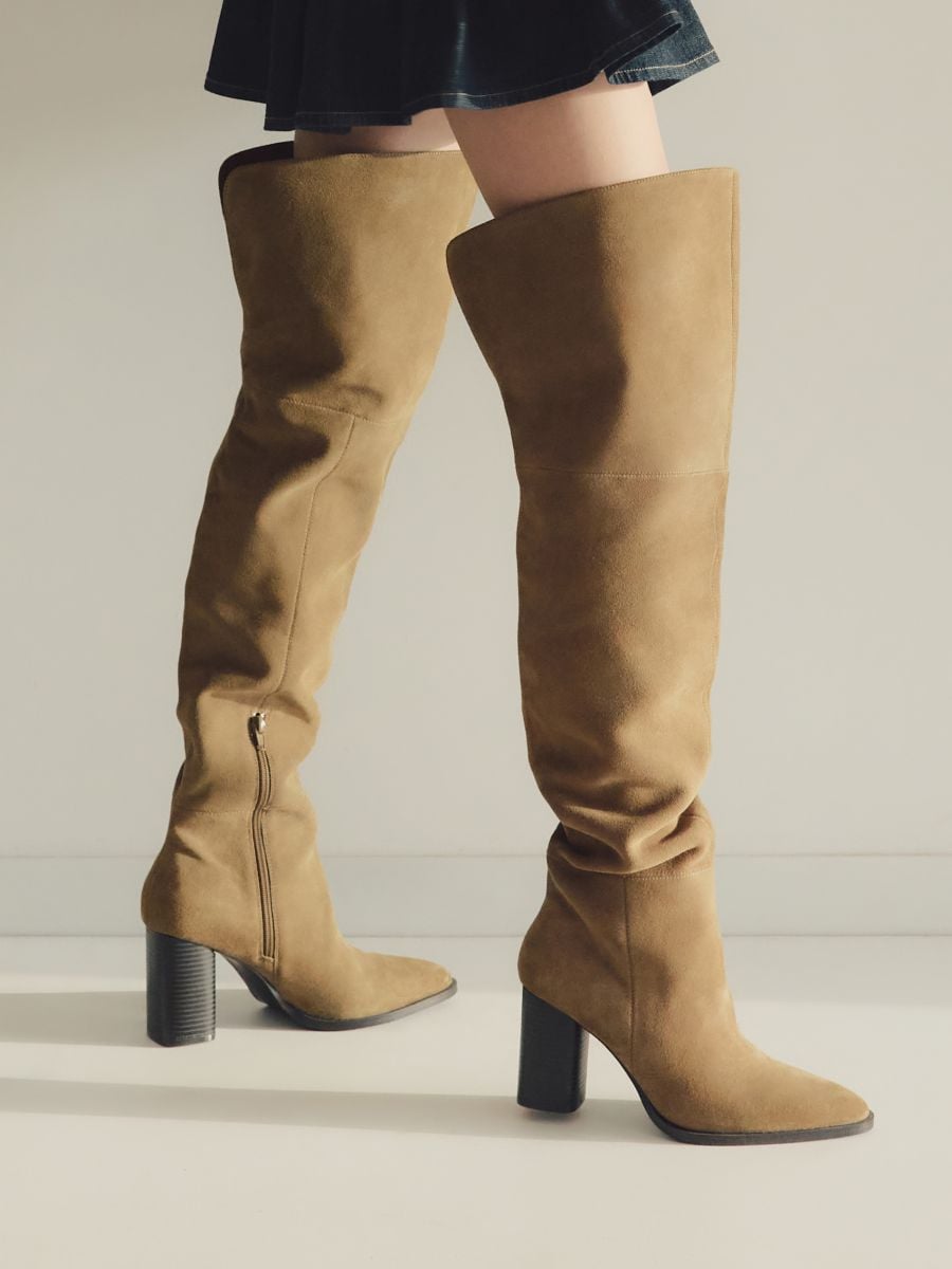 Bottes hautes en daim - Beige - RESERVED - 2