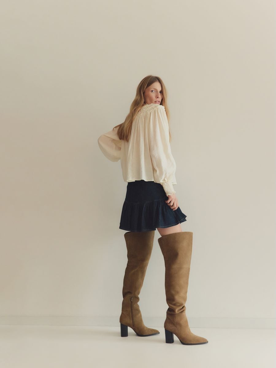 Bottes hautes en daim - Beige - RESERVED - 4