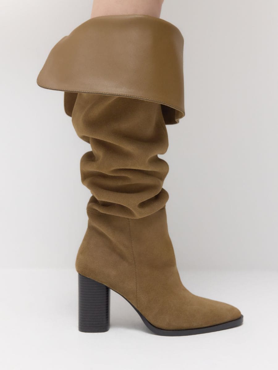 Bottes hautes en daim - Beige - RESERVED - 5