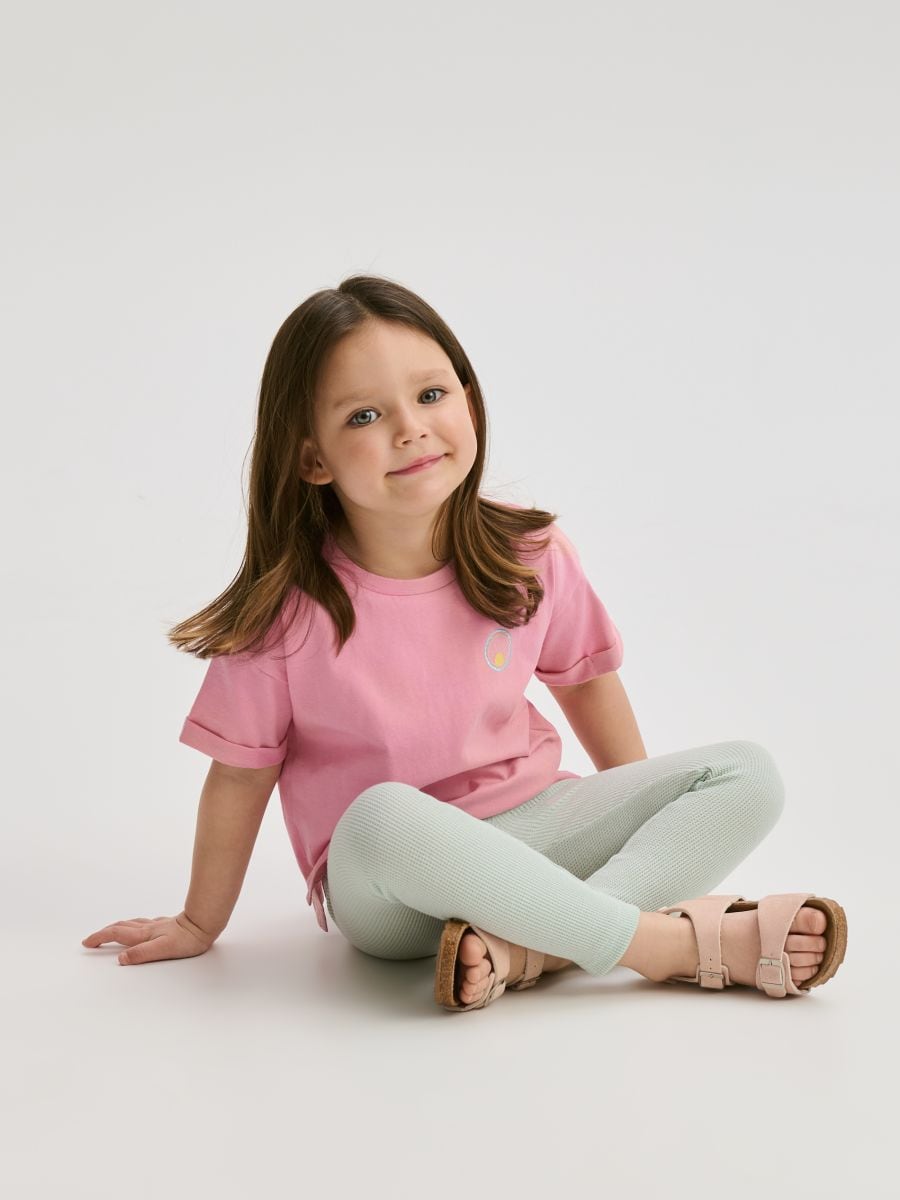 Leggings with ruffle detail - light green - RESERVED - 4