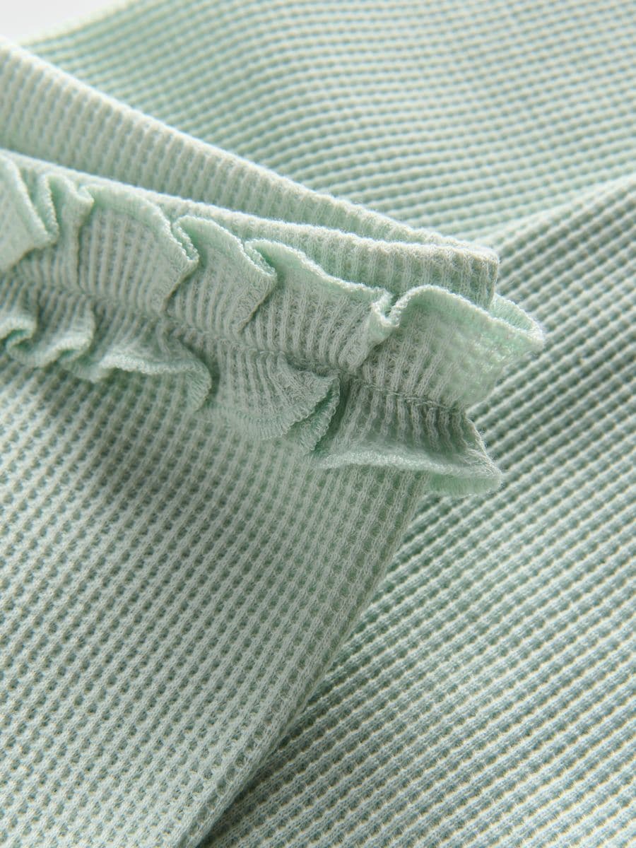 Leggings with ruffle detail - light green - RESERVED - 3
