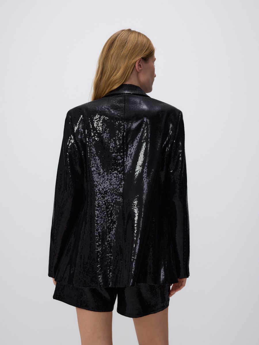 Shiny jacket with sequins - black - RESERVED - 3