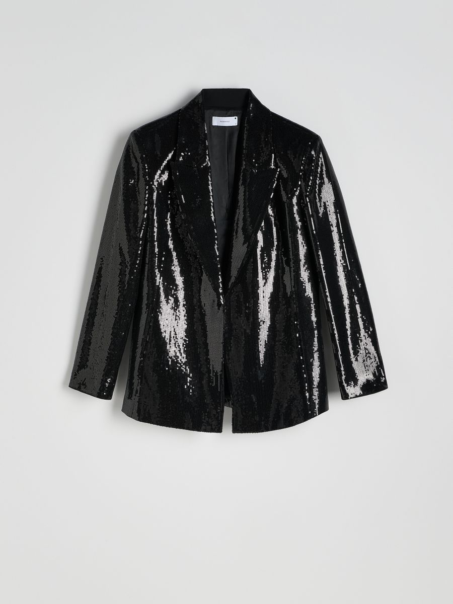 Shiny jacket with sequins - black - RESERVED - 4