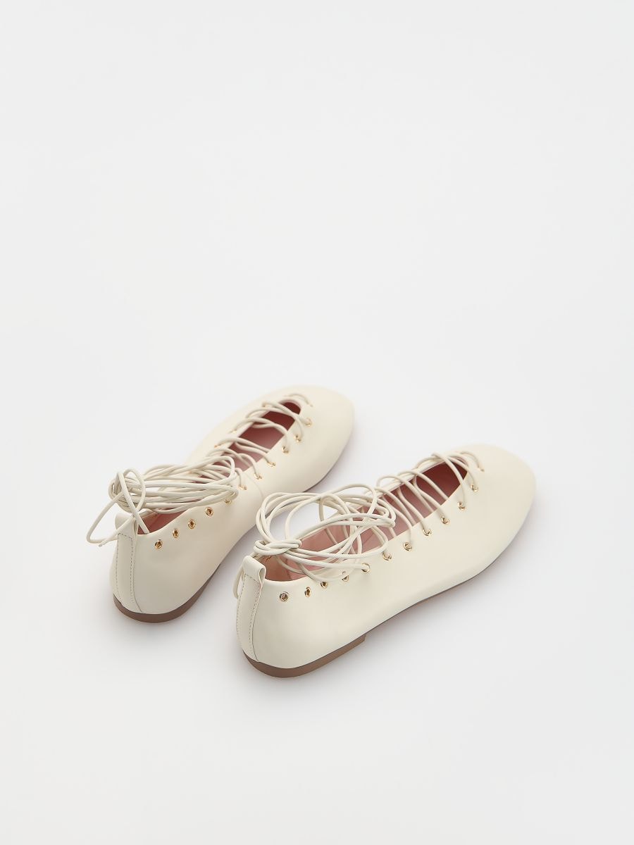 LADIES` BALLERINAS - krem - RESERVED - 4