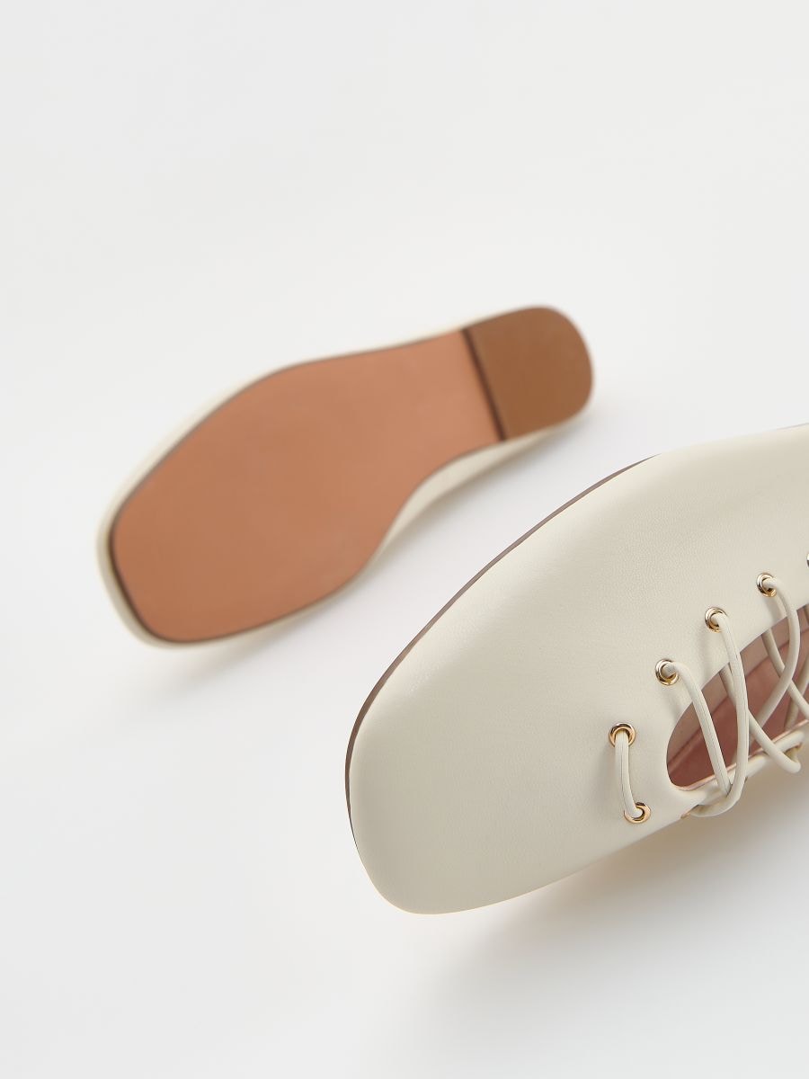 LADIES` BALLERINAS - krem - RESERVED - 5