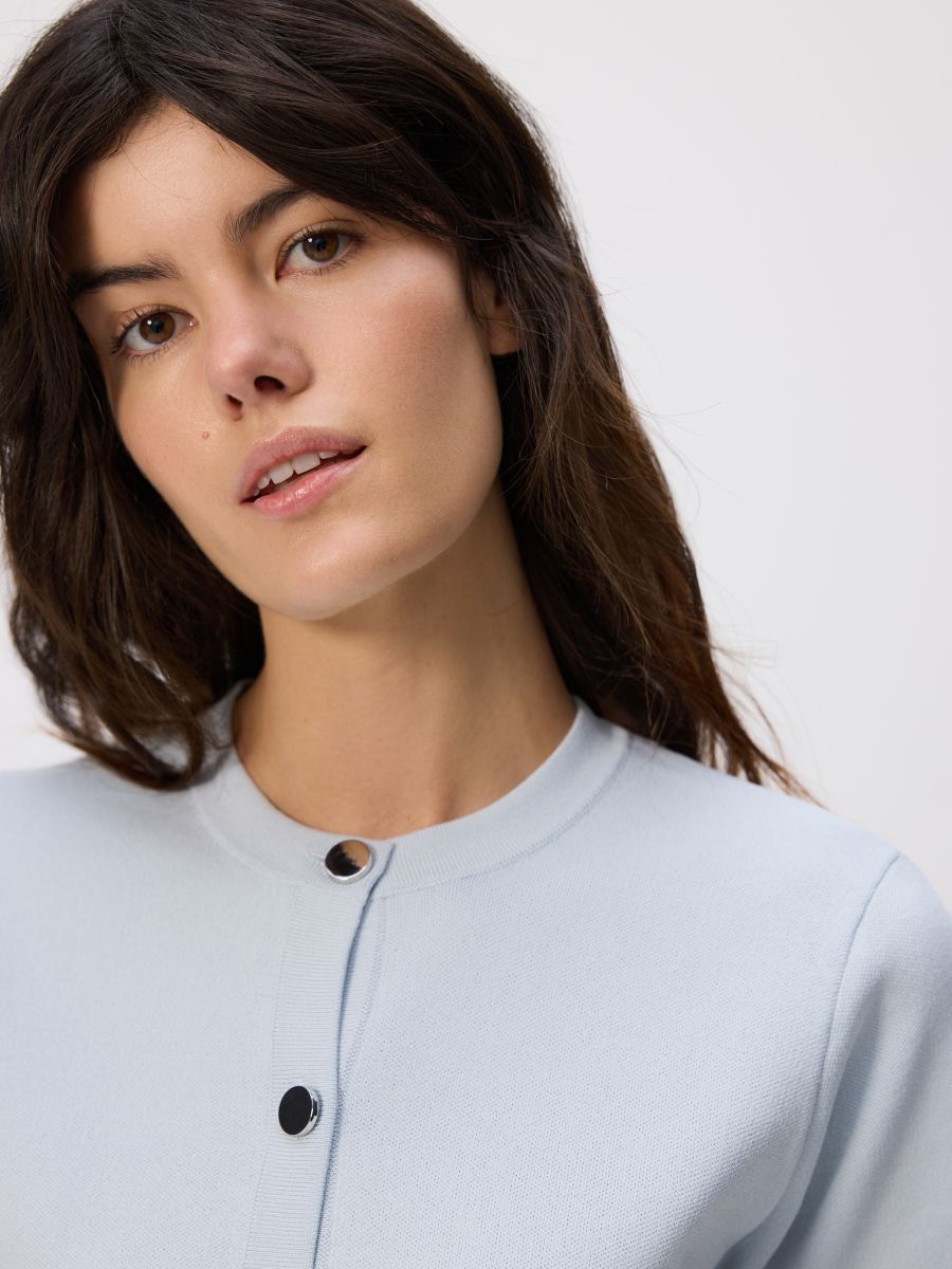 Sweater with viscose blend - pale blue - RESERVED - 3