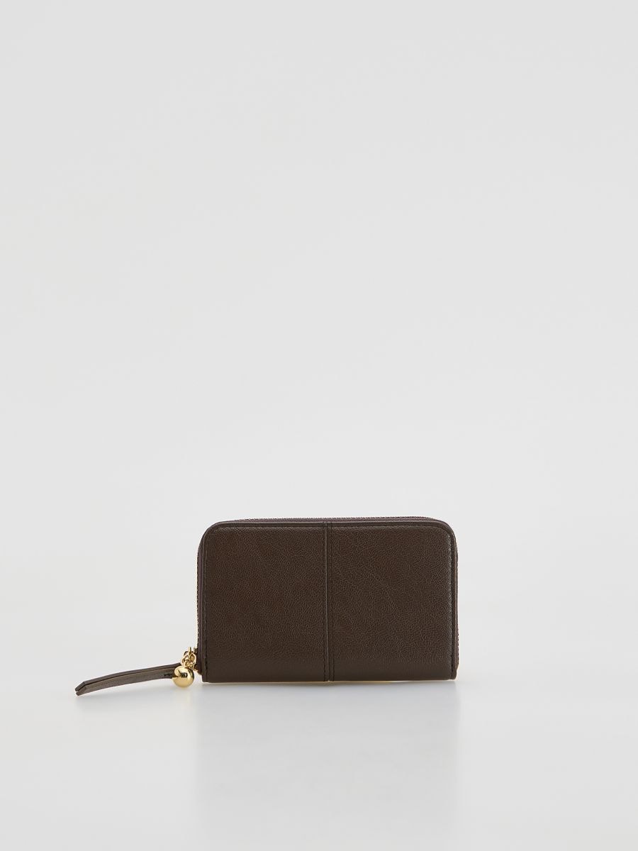 Zip up wallet - dark brown - RESERVED