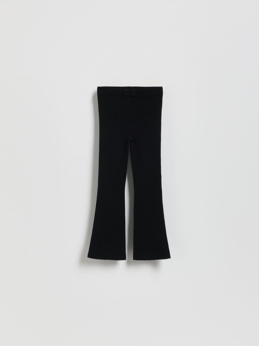 Leggings flare canelado - preto - RESERVED