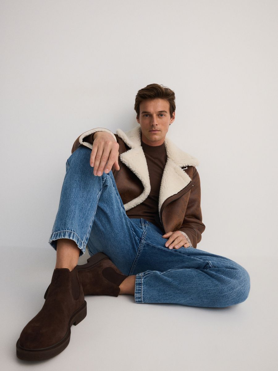 Jacket with faux fur lining - golden brown - RESERVED - 6