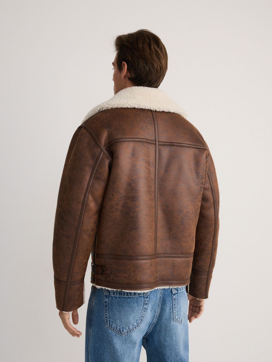 Jacket with faux fur lining - golden brown - RESERVED - 5