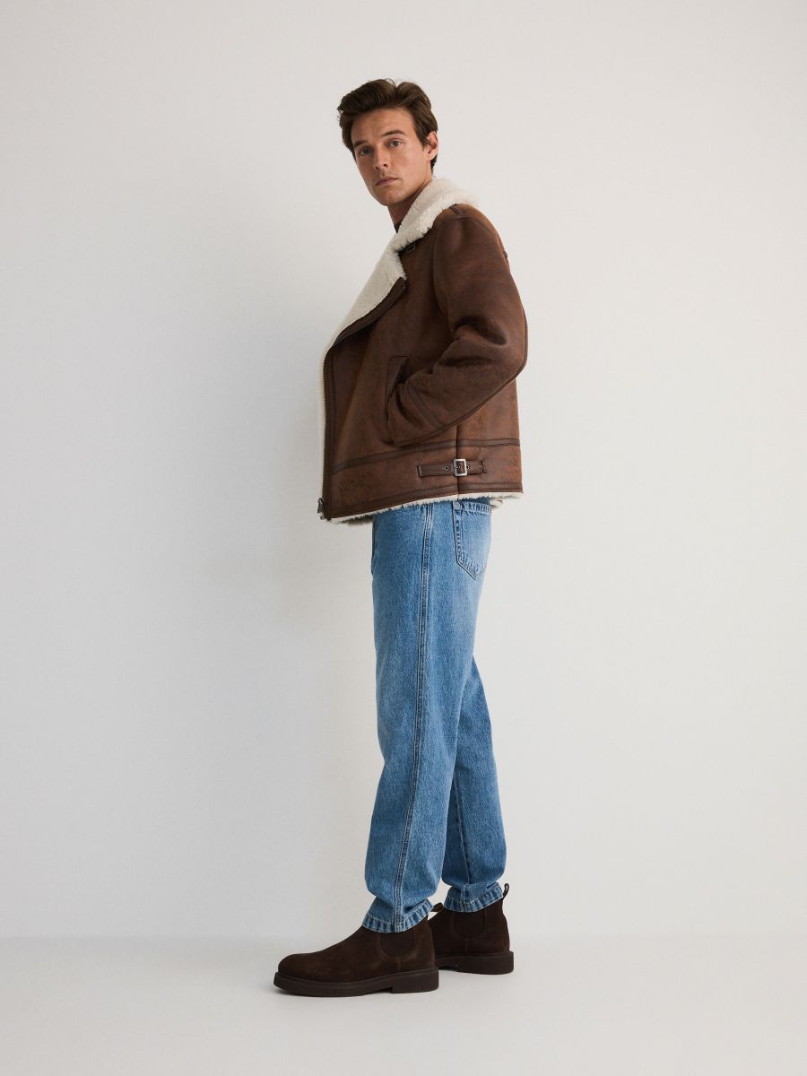 Jacket with faux fur lining - golden brown - RESERVED - 3