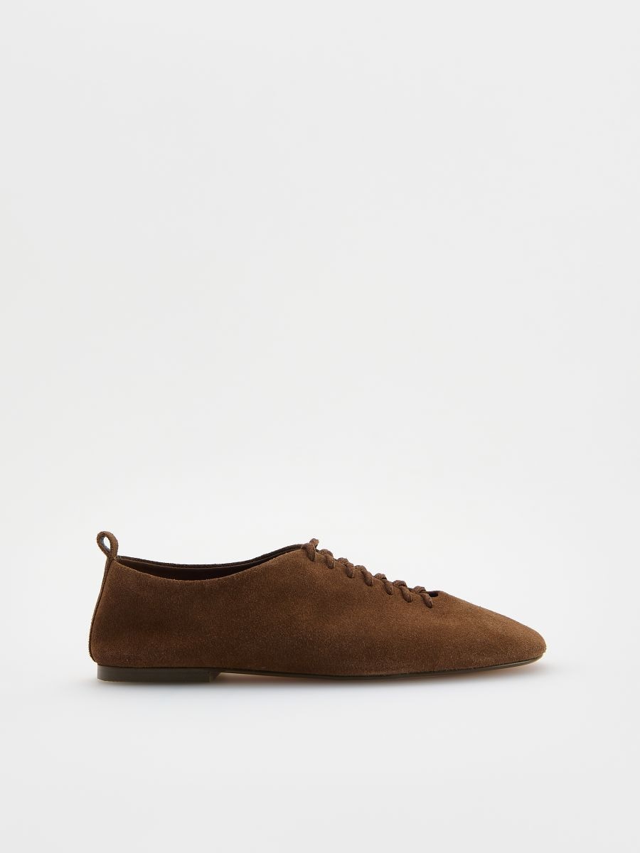 Suede lace-up ballet flats - beige - RESERVED - 3