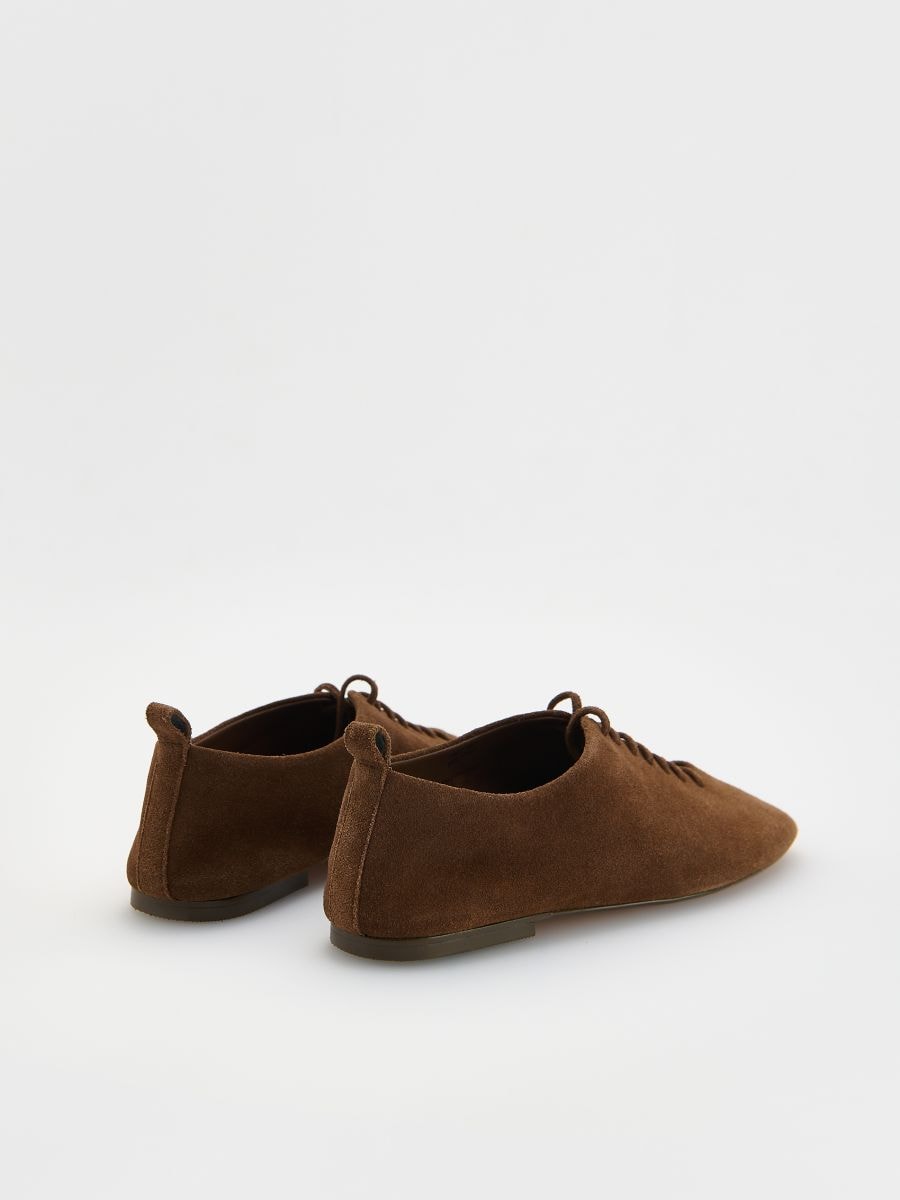 Suede lace-up ballet flats - beige - RESERVED - 5