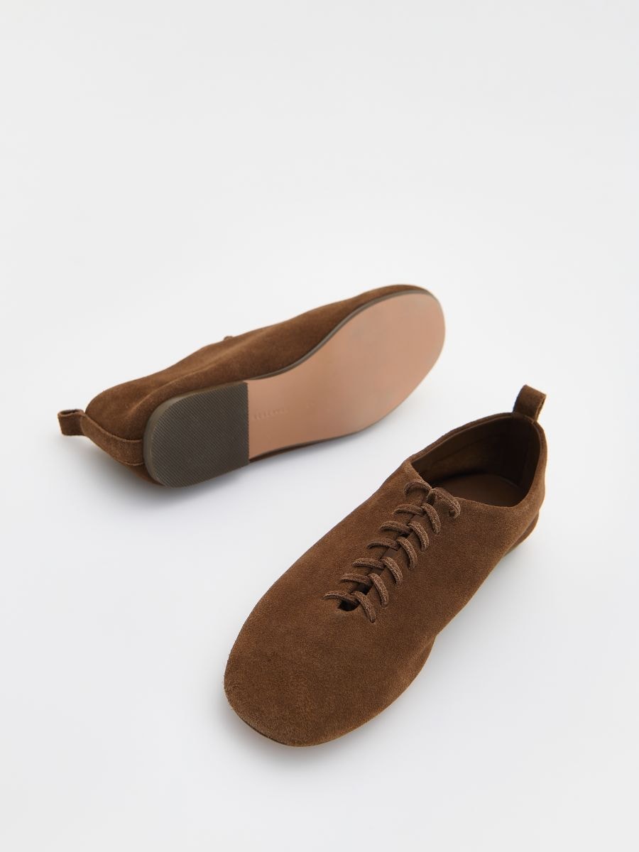 Suede lace-up ballet flats - beige - RESERVED - 6