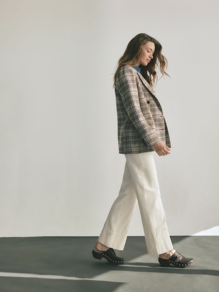 Double-breasted checked jacket - multicolor - RESERVED - 2