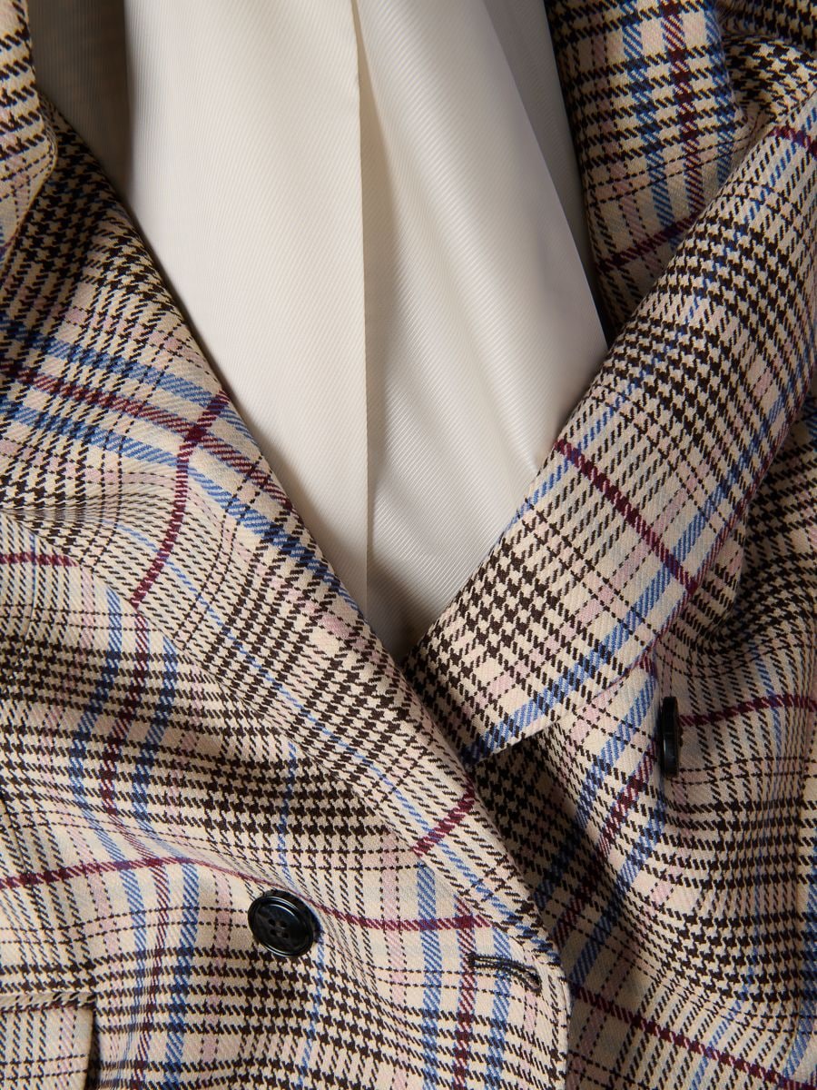 Double-breasted checked jacket - multicolor - RESERVED - 6