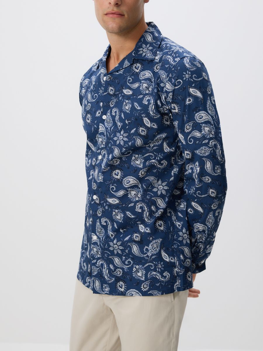 Regular fit patterned shirt - navy - RESERVED - 2