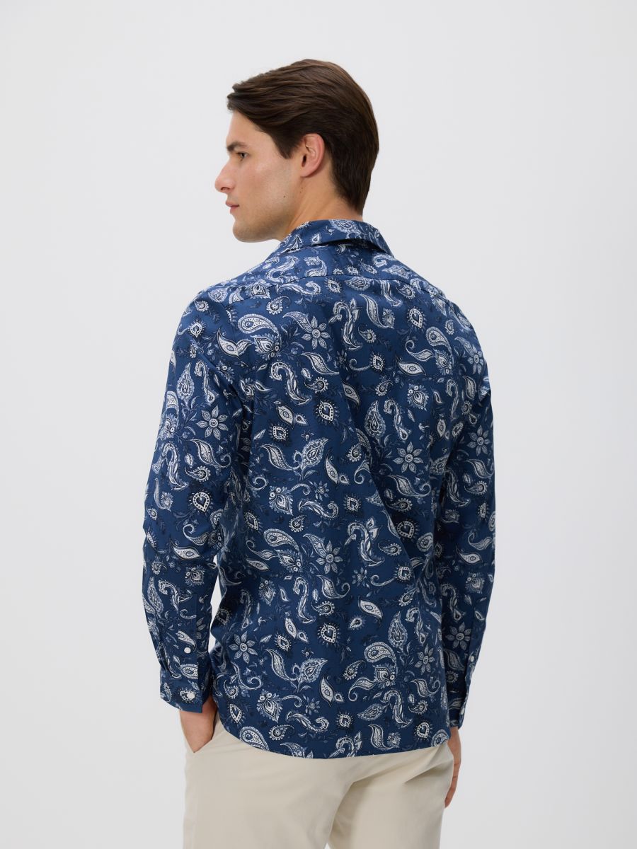 Regular fit patterned shirt - navy - RESERVED - 3