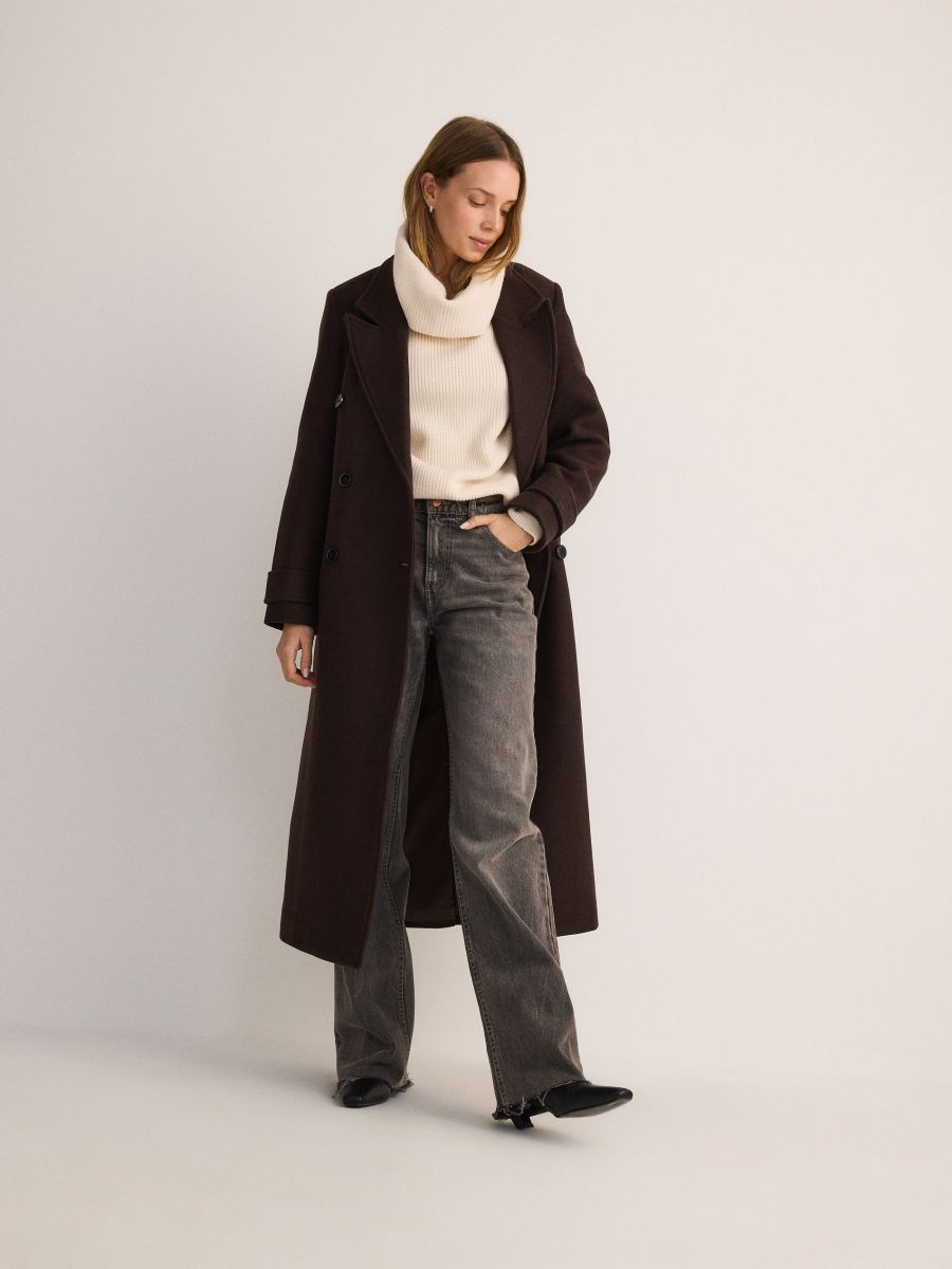 Oversized turtleneck jumper - nude - RESERVED - 3
