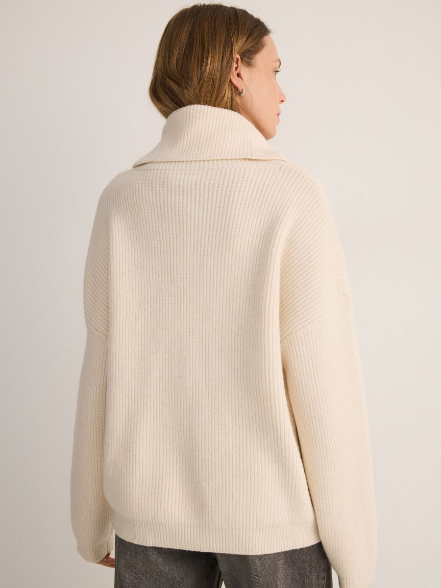 Oversized turtleneck jumper - nude - RESERVED - 5