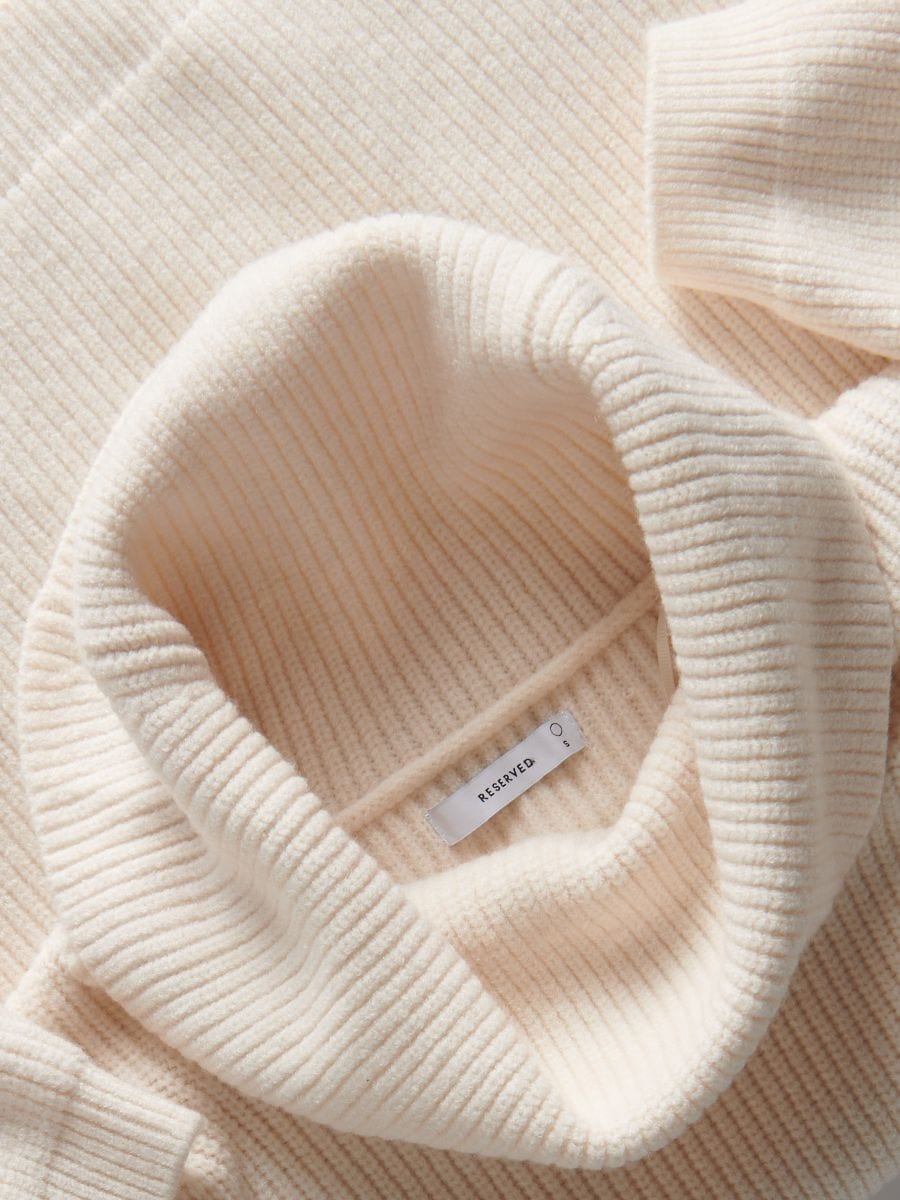 Oversized turtleneck jumper - nude - RESERVED - 7