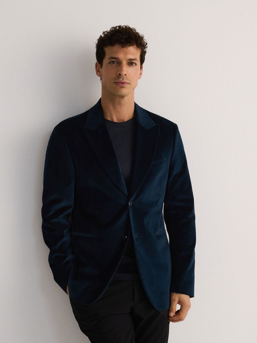 Regular fit blazer - navy - RESERVED - 4