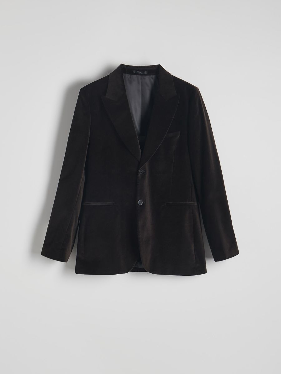 Regular fit blazer - dark brown - RESERVED - 5