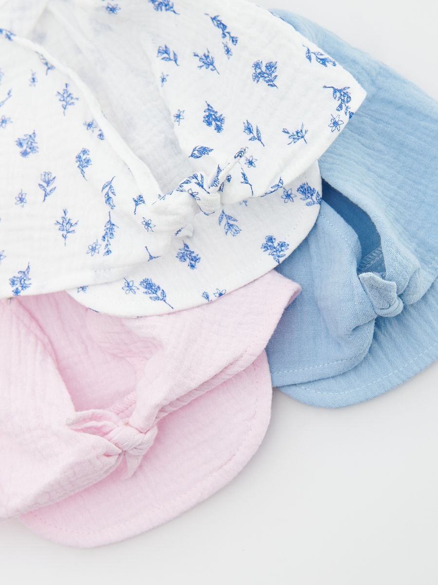 Tie-up bonnet hats with peak 3 pack - cream - RESERVED - 2