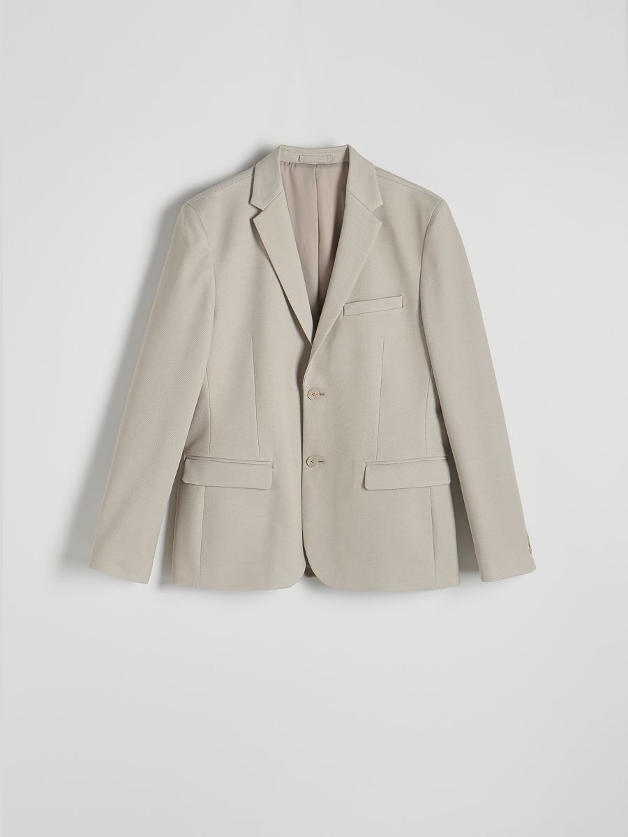 Slim fit blazer - beige - RESERVED - 5
