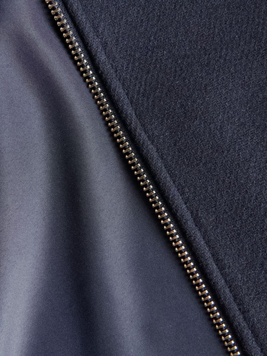 Jacket with a wide collar - navy - RESERVED - 5