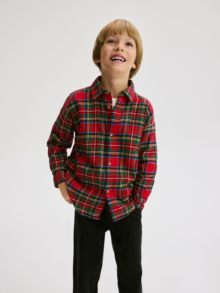 Regular fit flannel shirt - red - RESERVED - 3
