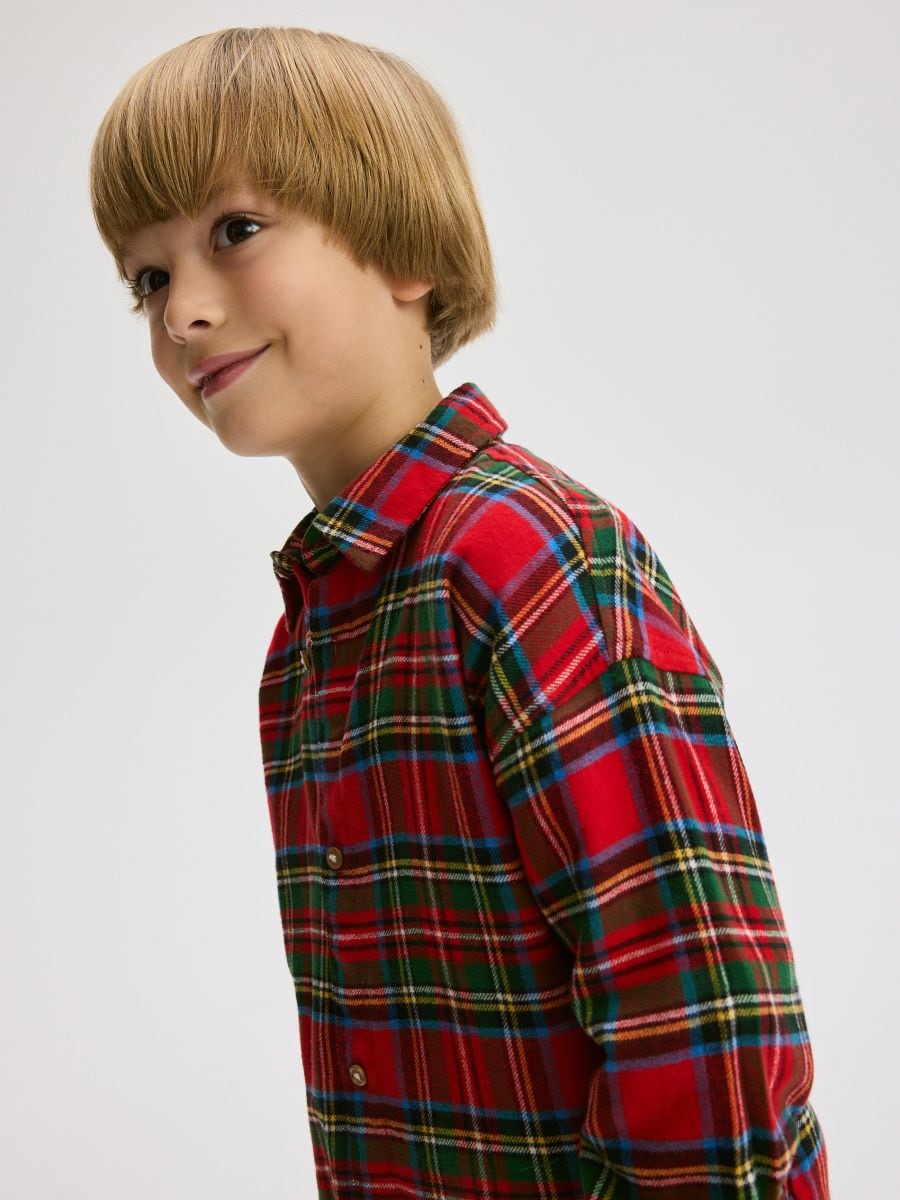 Regular fit flannel shirt - red - RESERVED - 5