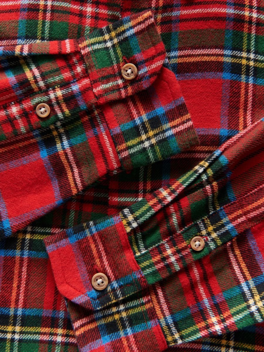 Regular fit flannel shirt - red - RESERVED - 2