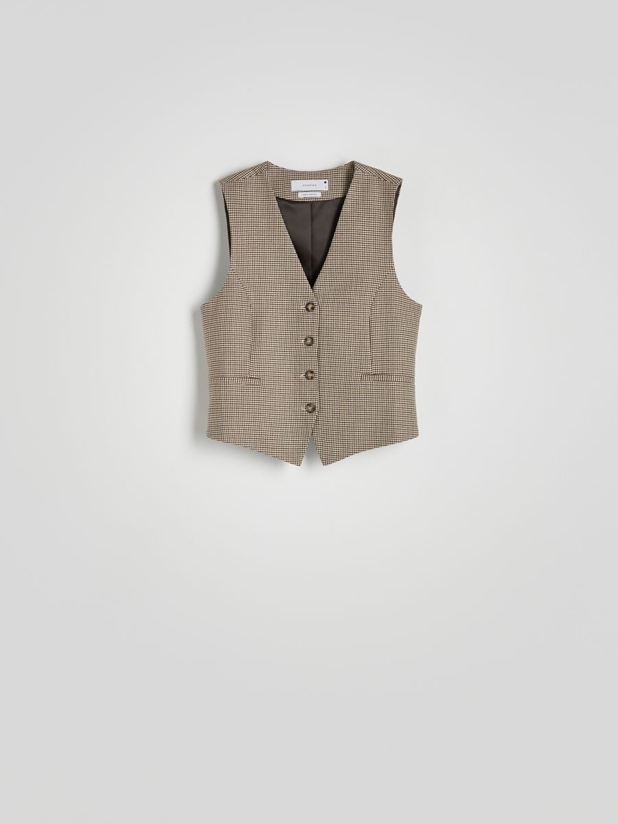 Viscose blend vest - multicolor - RESERVED - 4