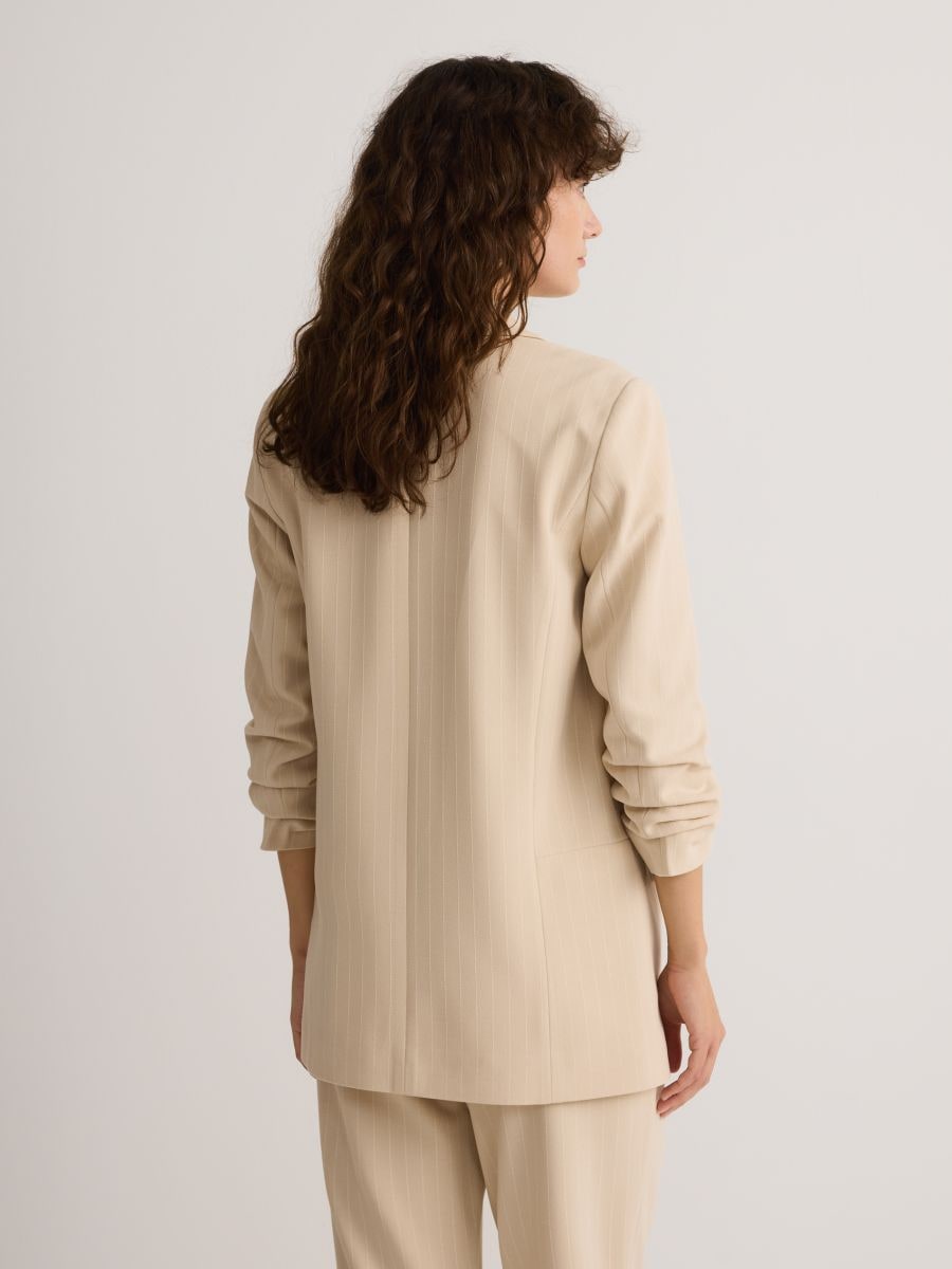 Blazer with crinkled sleeves - nude - RESERVED - 5